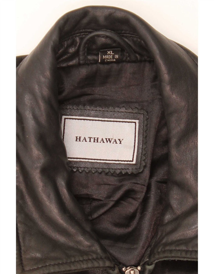Giacca in pelle da uomo Hathaway UK 42 XL Pelle nera