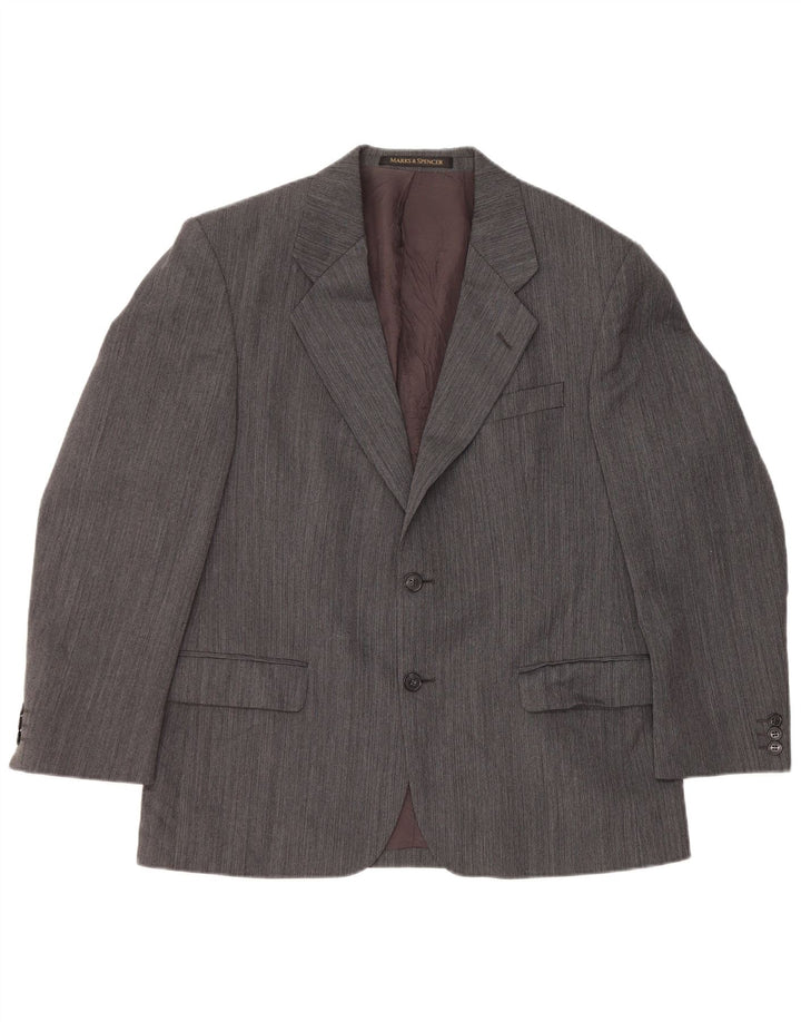 Giacca blazer a 2 bottoni da uomo Marks & Spencer UK 40 grande lana grigia