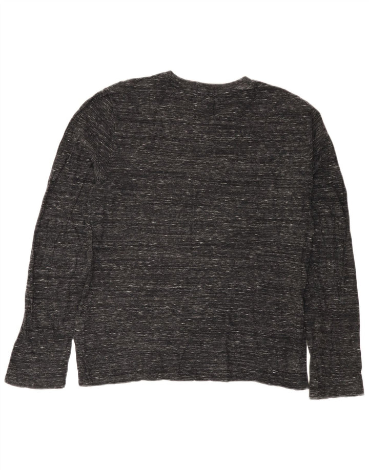 Top da uomo a maniche lunghe Superdry in cotone chiazzato grigio grande