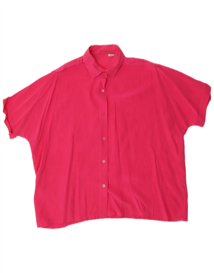 BALLOON Camicia a maniche corte da donna Camicetta UK 18 XL Seta rosa