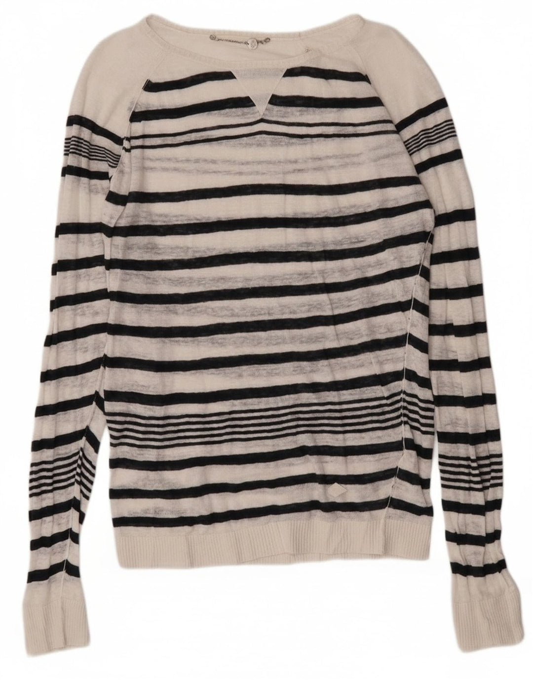 Maglione maglione da donna con scollo a barca Diesel UK 14 a righe bianche medie