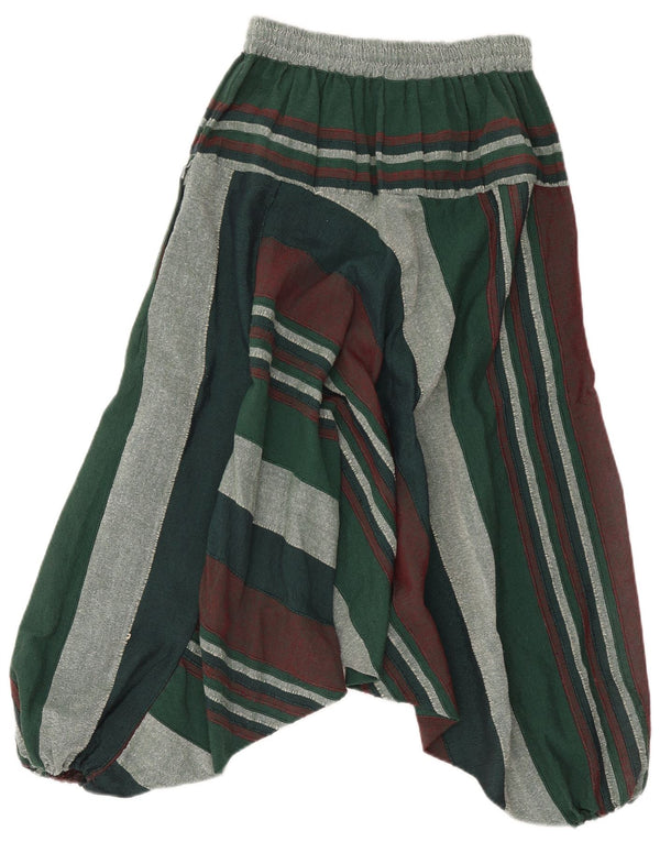 Pantaloni Harem vintage da donna W32 L32 in cotone a righe verdi