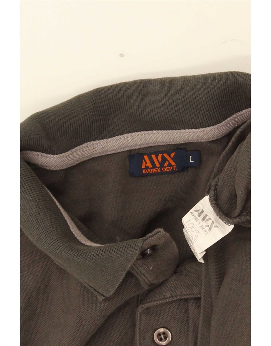 Polo da uomo Avirex grande in cotone a righe grigie