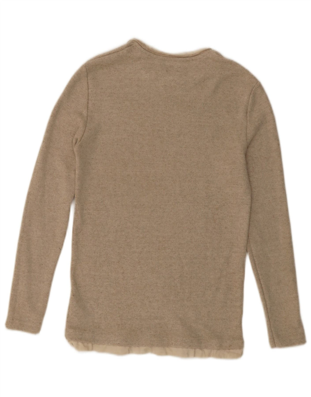 Top Zara da uomo a maniche lunghe grande in poliestere beige