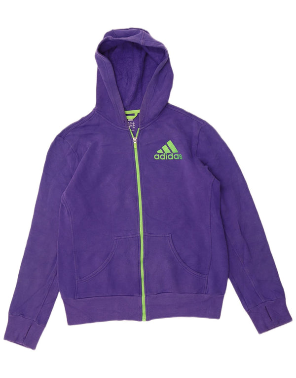 Maglione con cappuccio e zip da donna Adidas UK 12/14 Cotone viola medio