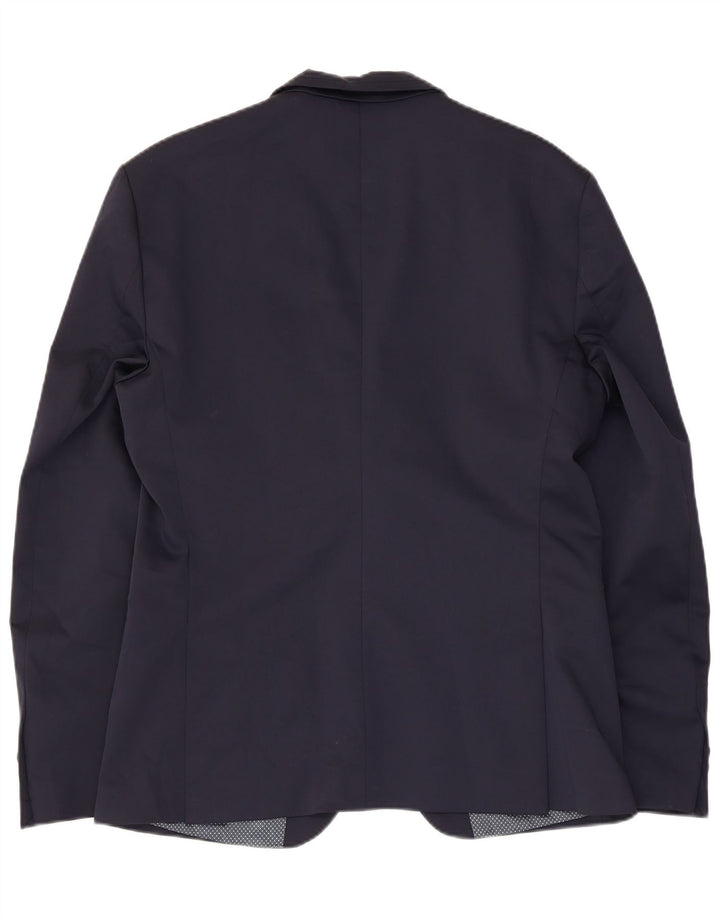 Giacca blazer da uomo a 2 bottoni Zara EU 42 grande poliestere blu navy