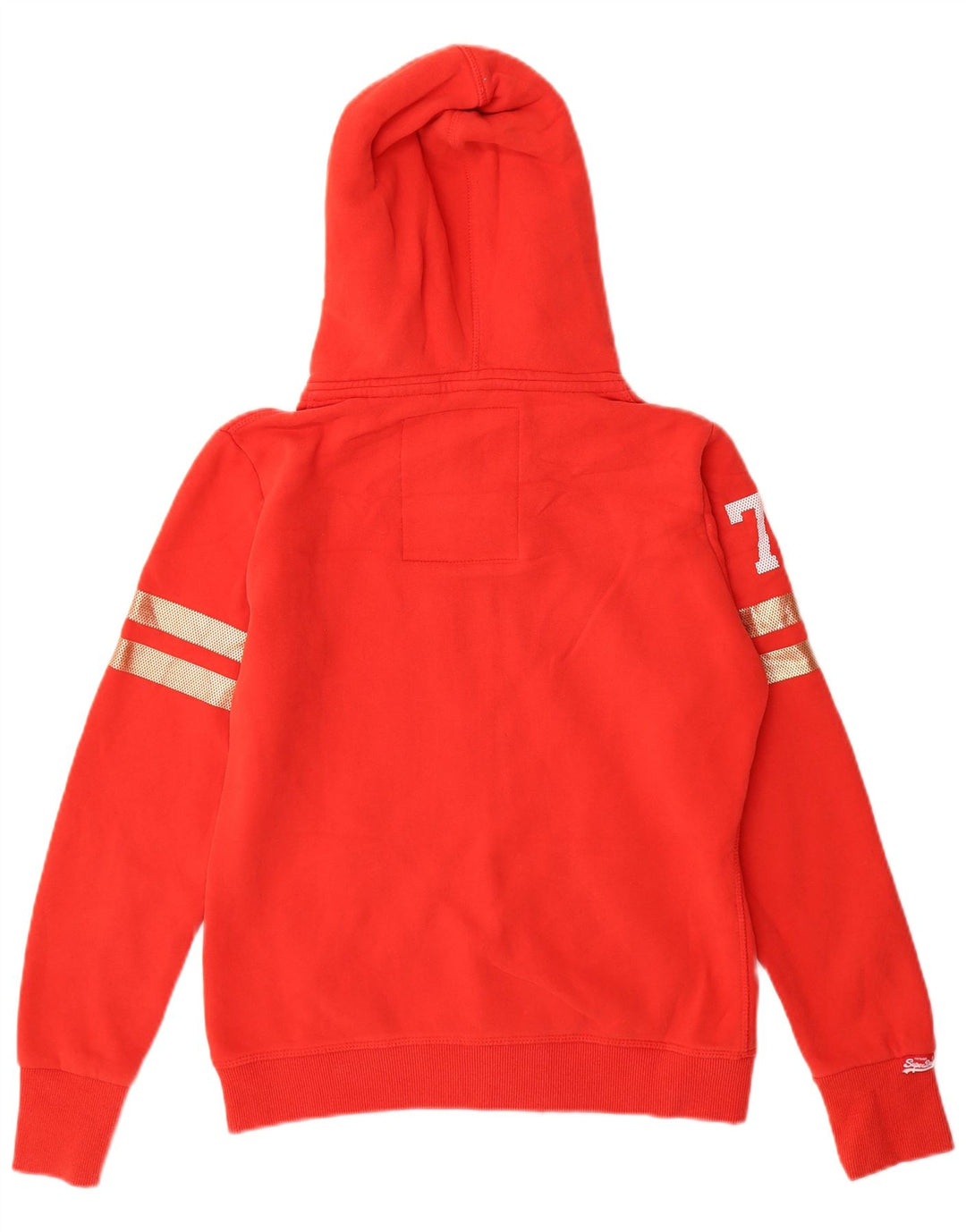 Maglione con cappuccio e zip grafica da donna SUPERDRY UK 12 Cotone rosso medio