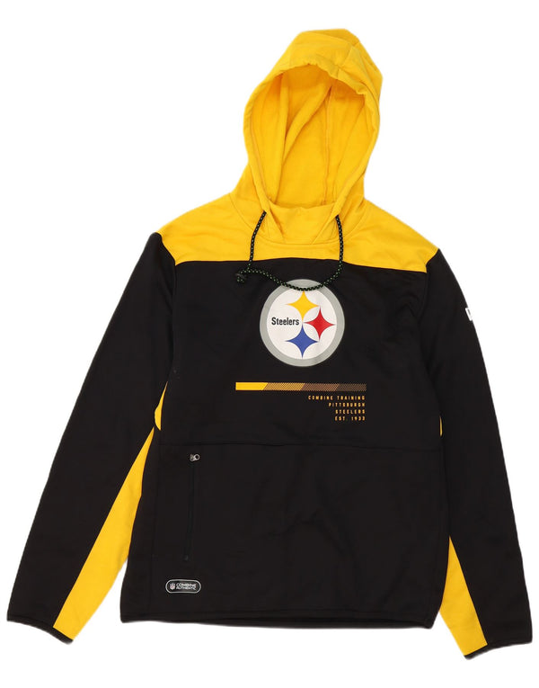 NFL Mens Pittsburgh Steelers Hoodie Jumper Medium Black Colourblock