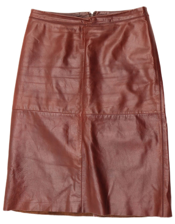 Gap Womens Leather Skirt US 10 Large W30  Brown Leather