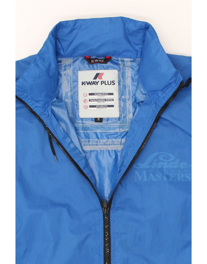 K-WAY Mens Hooded Rain Jacket UK 36 Small Blue Nylon Vintage K-Way and Second-Hand K-Way from Messina Hembry 