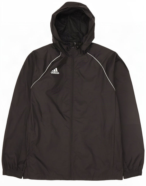 Giacca antipioggia con cappuccio da uomo Adidas UK 38 nylon nero medio
