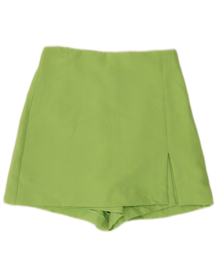 Gonna corta da donna Zara UK 4 XS verde poliestere