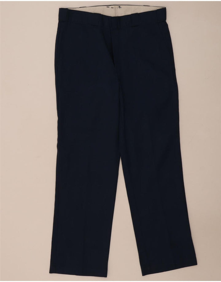 Pantaloni chino dritti da uomo Dickies W34 L31 poliestere blu navy