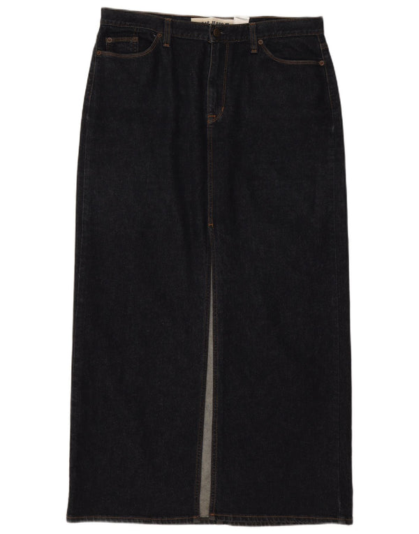 Gap Womens Maxi Denim Skirt US 12 Large W34 Navy Blue Cotton