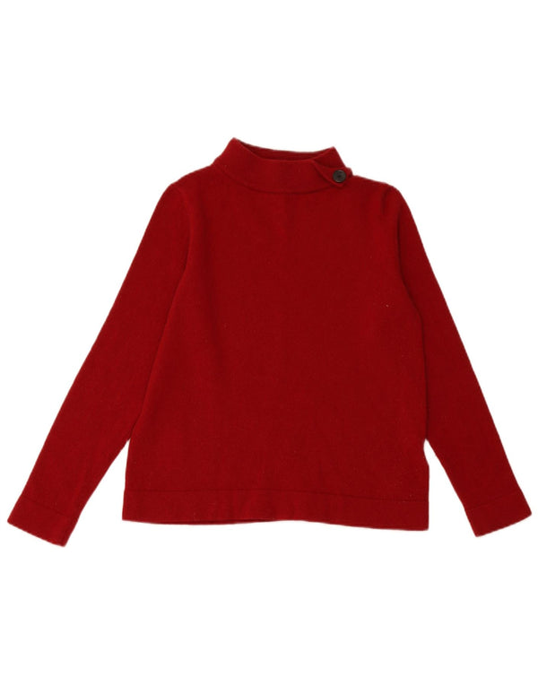 Maglione maglione da donna HOBBS con collo alto UK 12 Lana rossa media