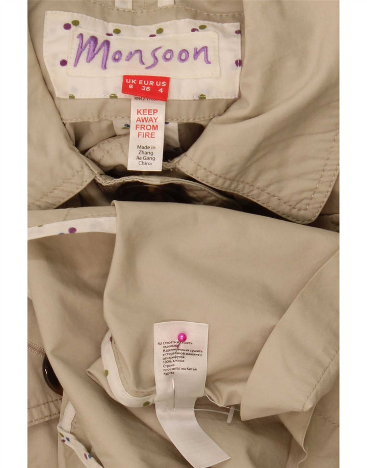 Trench da donna Monsoon UK 8 piccolo in cotone beige