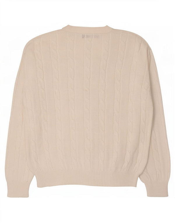 Maglione da uomo con scollo a V Sevres IT 50 cotone bianco medio