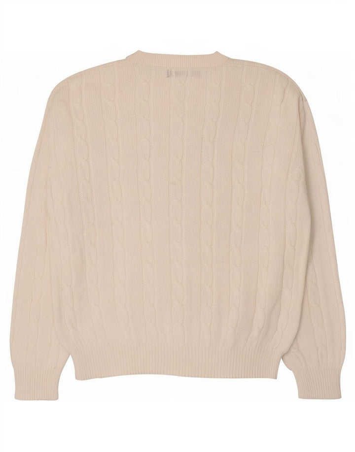Maglione da uomo con scollo a V Sevres IT 50 cotone bianco medio