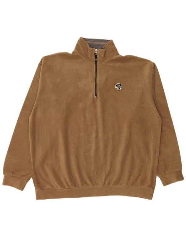 NORTH SAILS Maglione in pile da uomo con collo e zip 2XL Poliestere beige