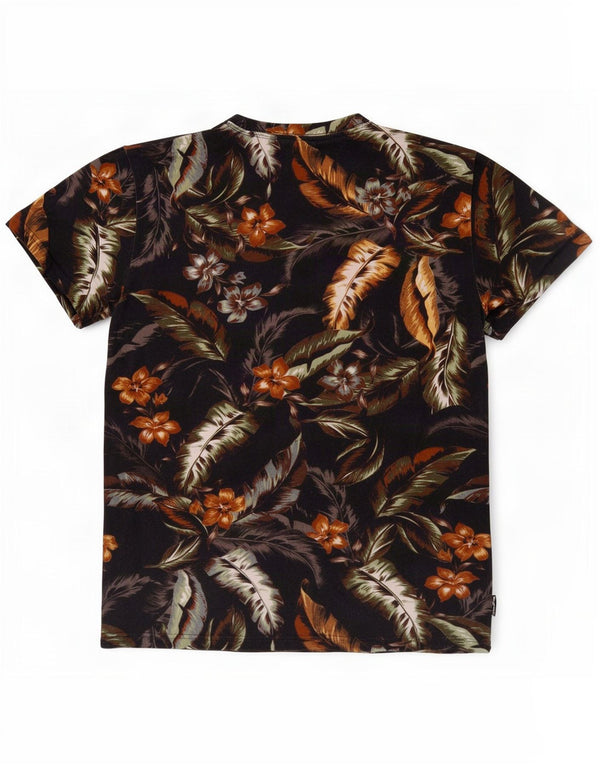 T-shirt grafica hawaiana da uomo Superdry Top in cotone floreale nero medio