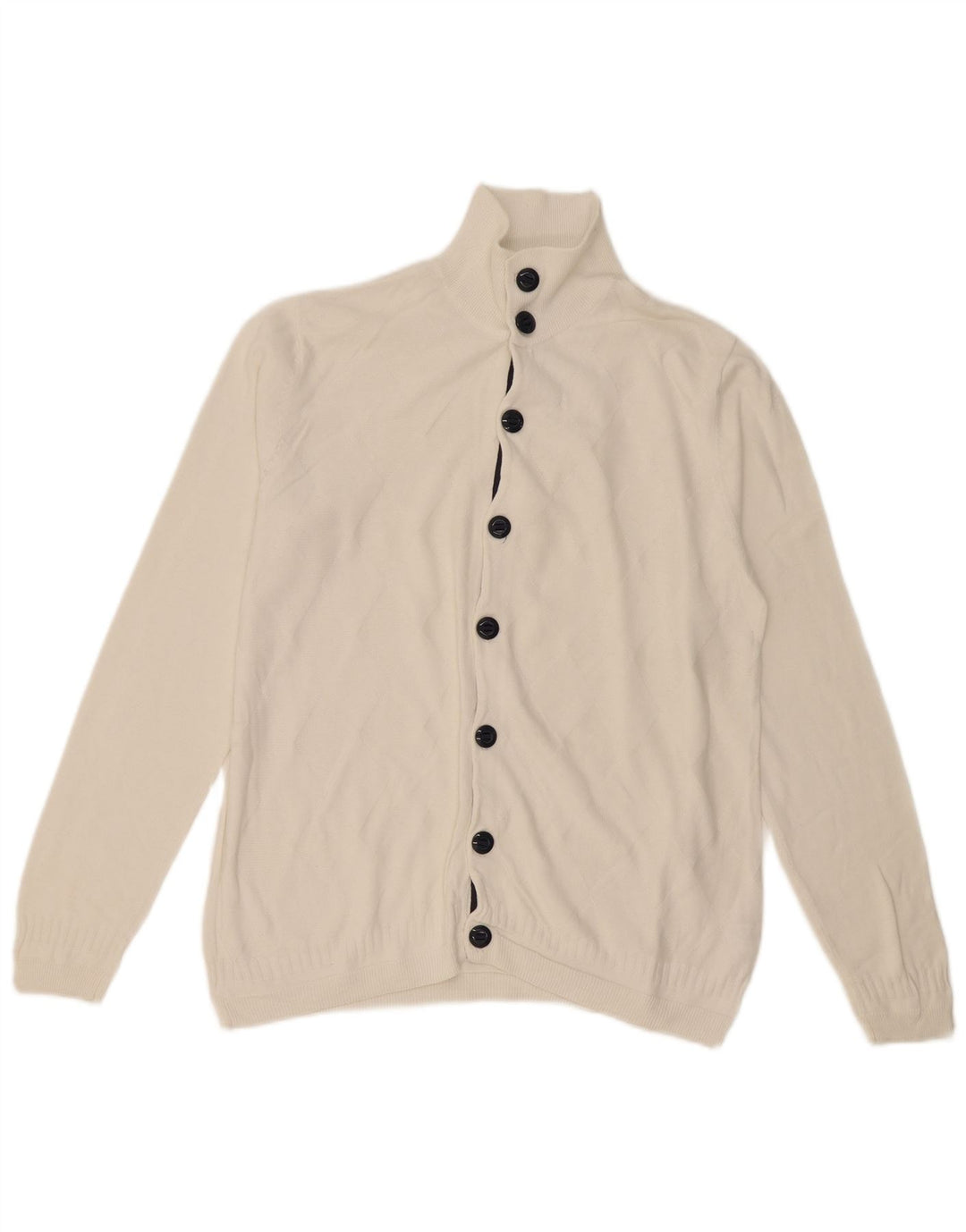 Maglione cardigan da uomo Zara grande in cotone bianco