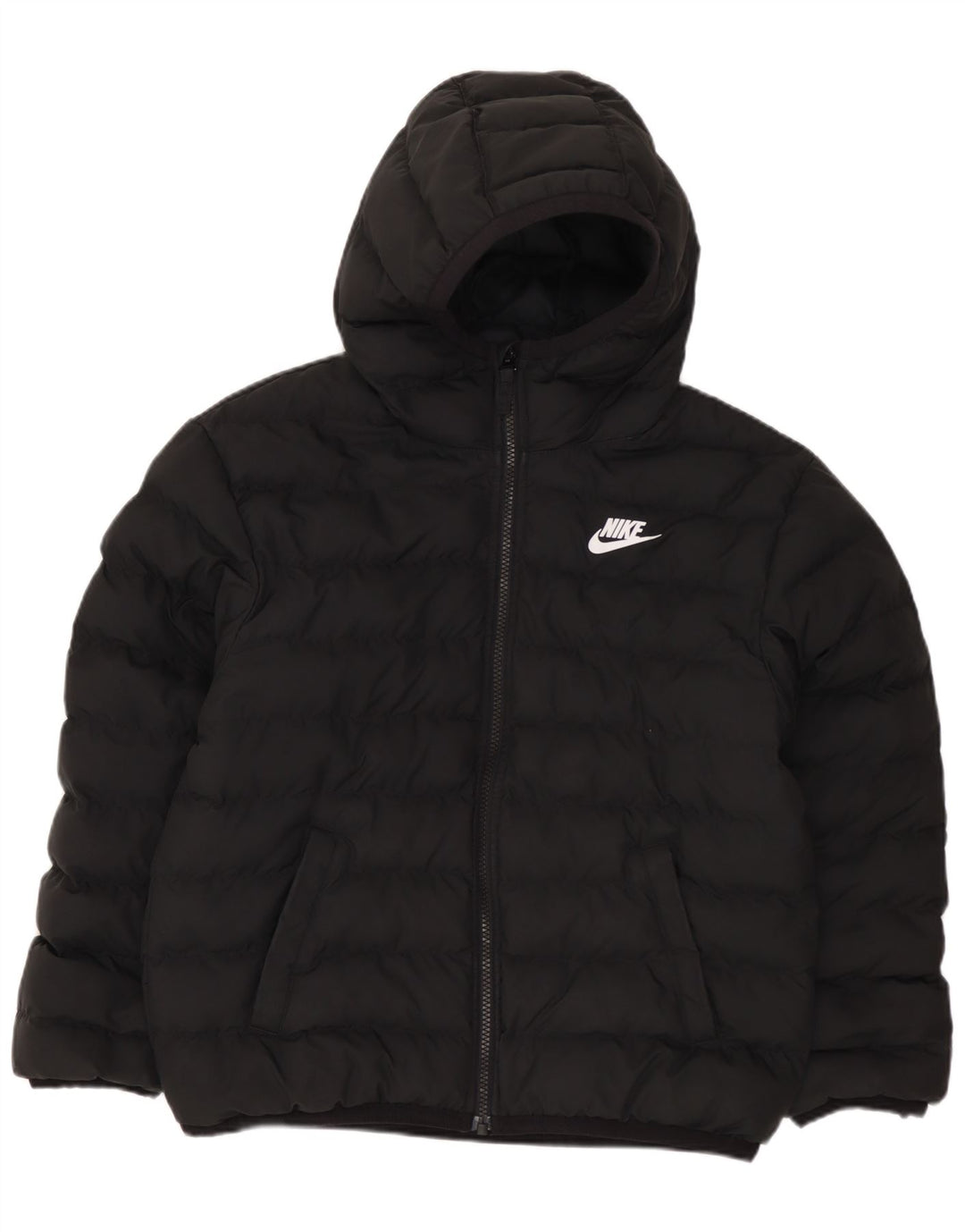 Giacca imbottita con cappuccio NIKE da bambino 10-11 anni media nera in poliestere