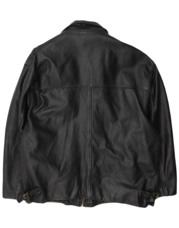 Giacca in pelle vintage da uomo UK 42 XL nera