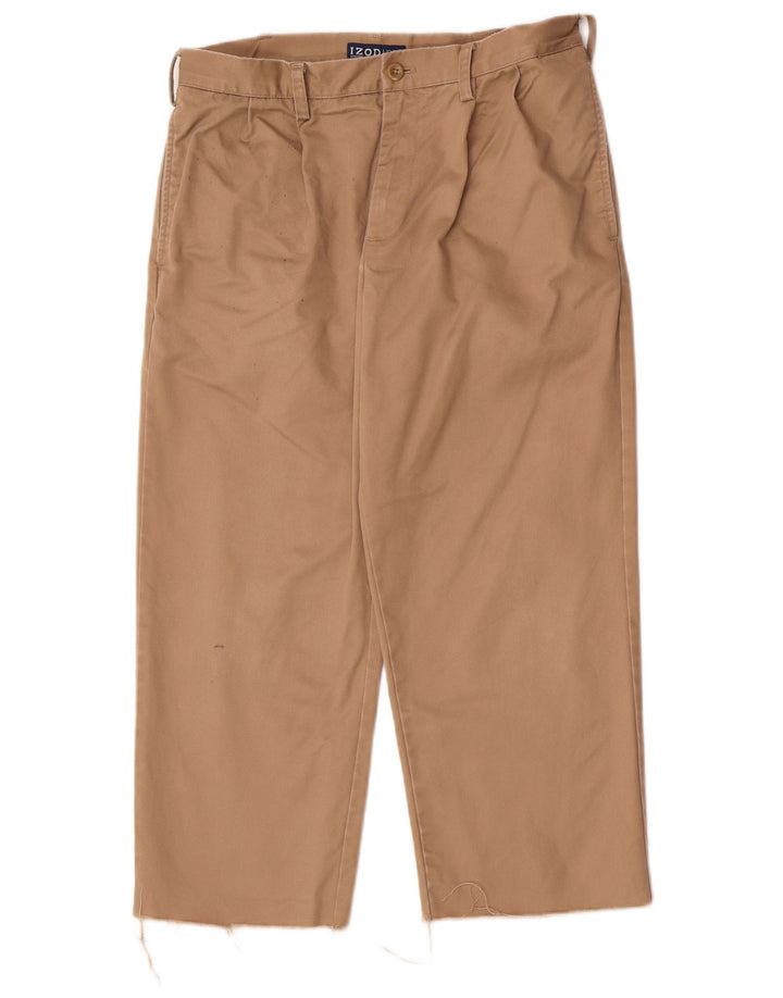 Pantaloni cropped da uomo Izod W32 L25 in cotone beige