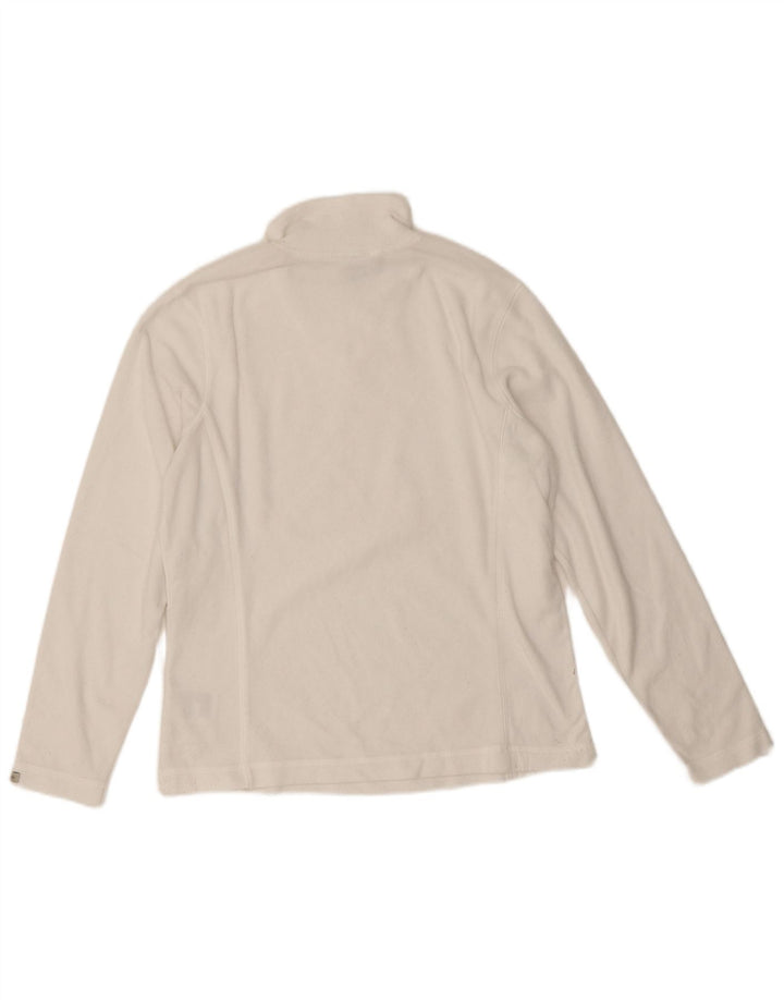Maglione in pile da donna Columbia con collo e zip UK 10 piccolo poliestere bianco