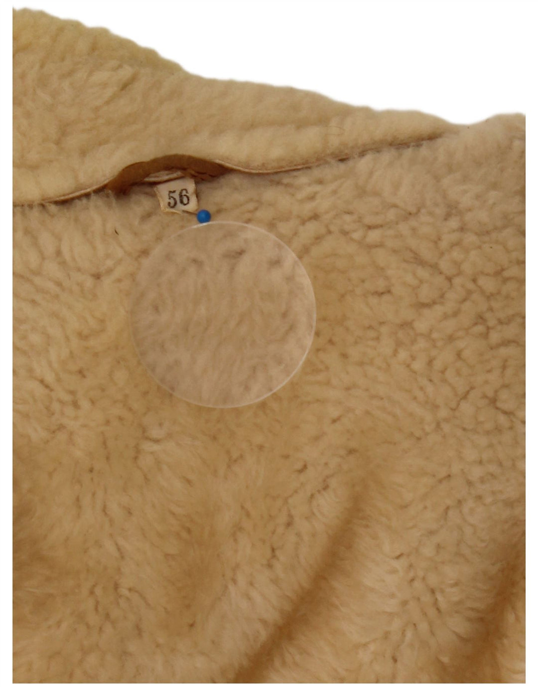 Giacca vintage in montone doppio petto da uomo IT 56 3XL Marrone