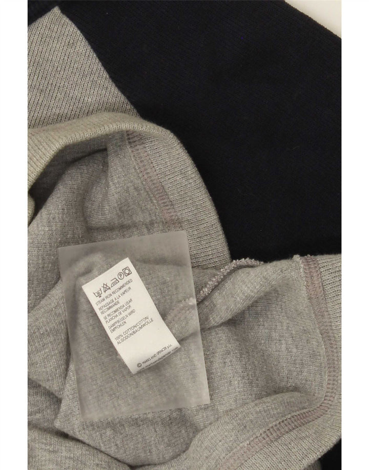 Marks & Spencer Top da uomo a maniche lunghe in cotone color block grigio medio