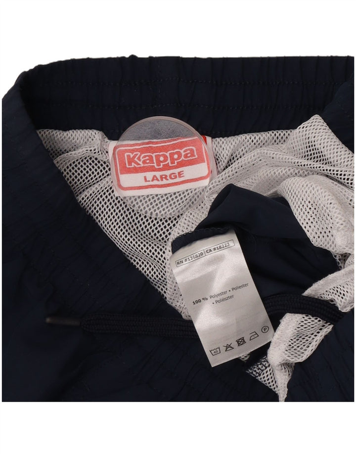 Pantaloncini sportivi da uomo Kappa grandi in poliestere blu navy