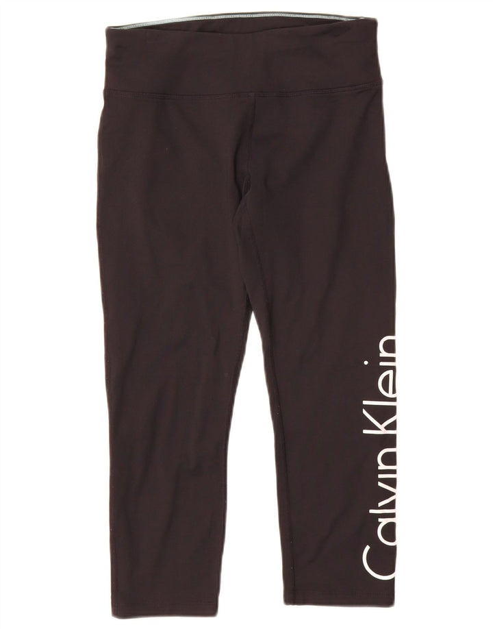 Leggings grafici da donna Calvin Klein UK 10 piccoli nylon nero