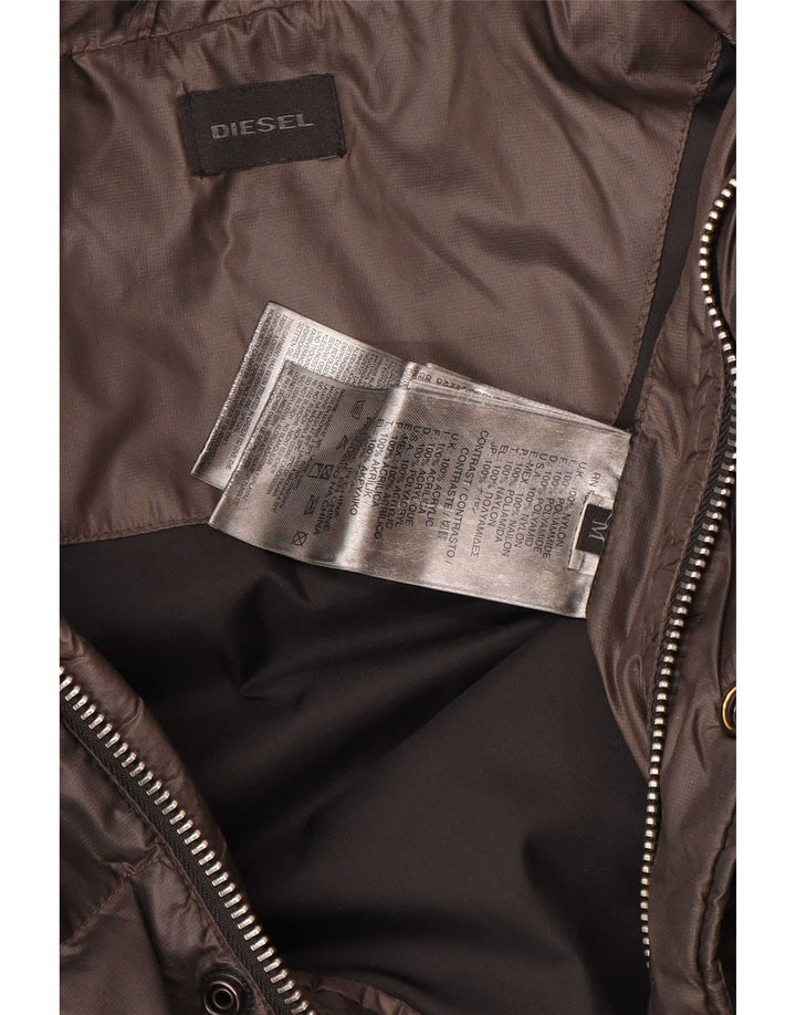 Giacca imbottita con cappuccio da uomo Diesel UK 38 Nylon grigio medio