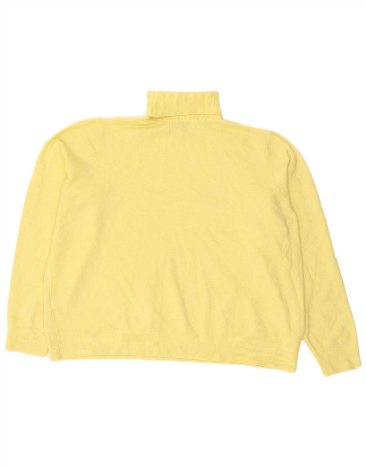 Maglione maglione a collo alto da donna Marks & Spencer UK 18 XL poliestere giallo