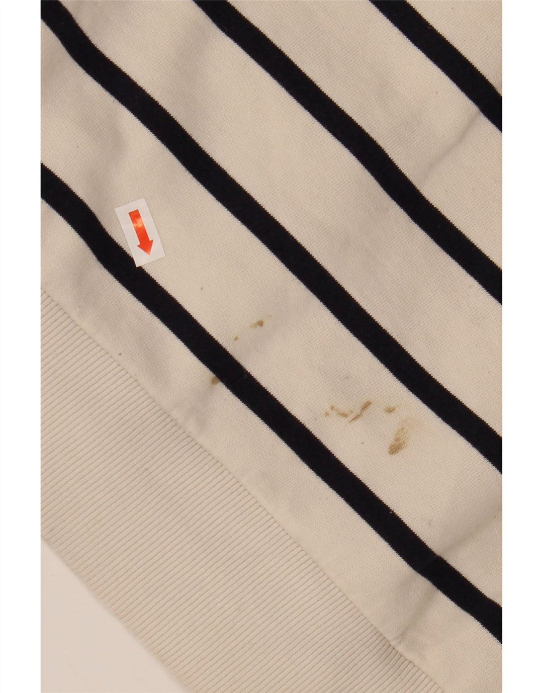 Felpa corta da donna ZARA, maglione UK 16, cotone a righe grandi bianche