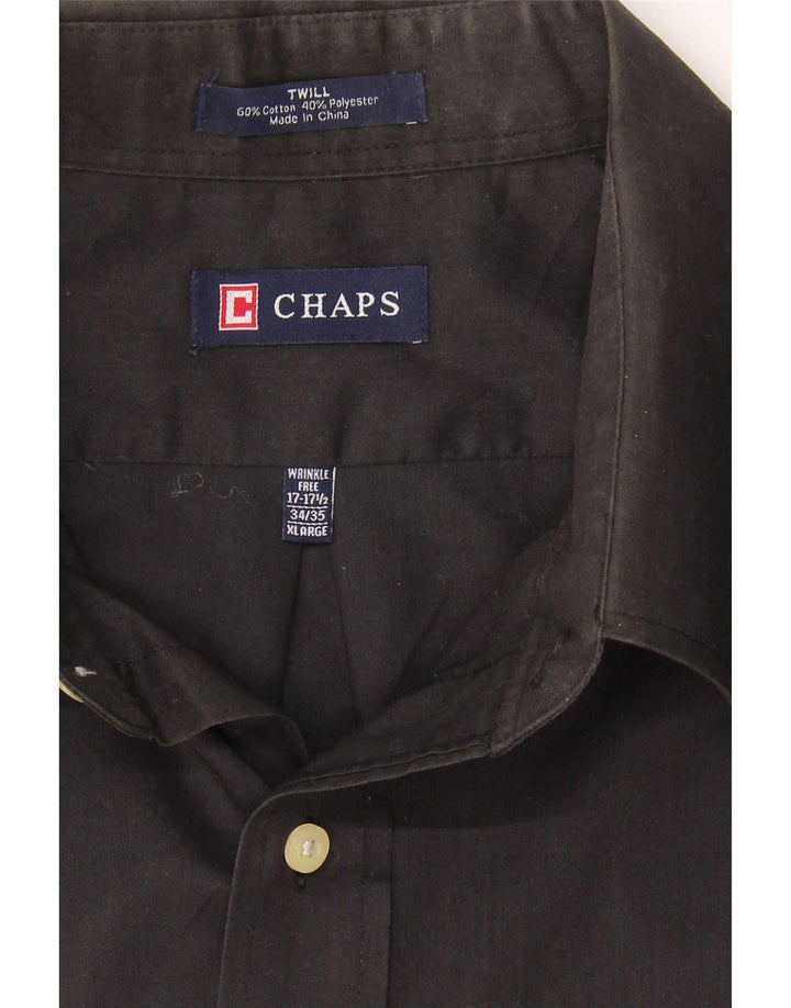 Camicia da uomo Chaps taglia 17 1/2 XL cotone nero