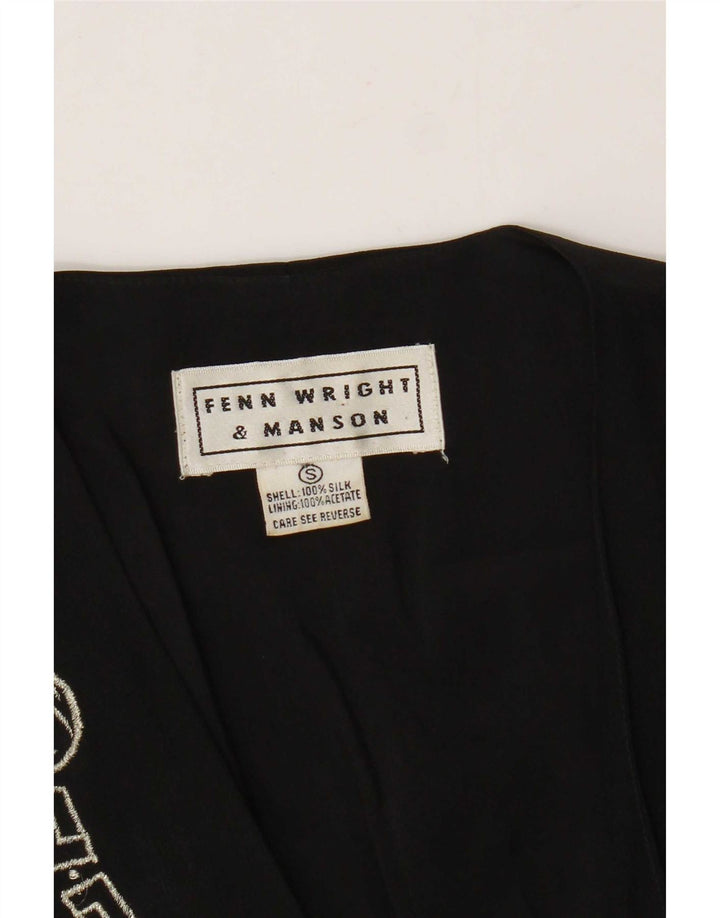Gilet da donna Fenn Wright Manson UK 10 Small Nero Seta geometrica