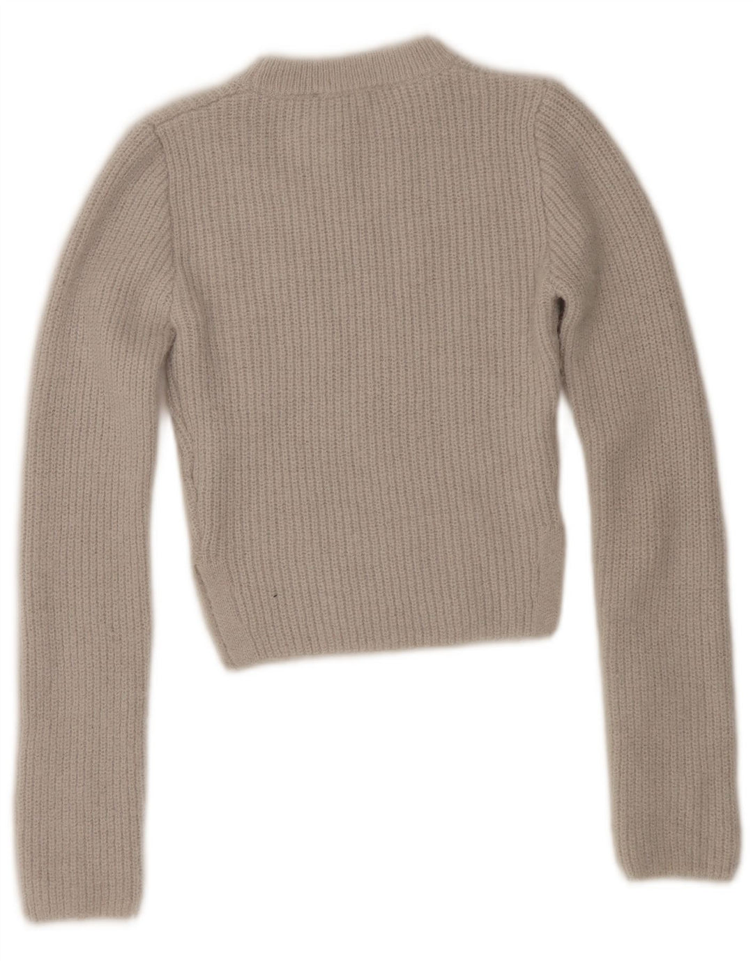Maglione corto girocollo da donna Zara UK 12 Poliestere grigio medio