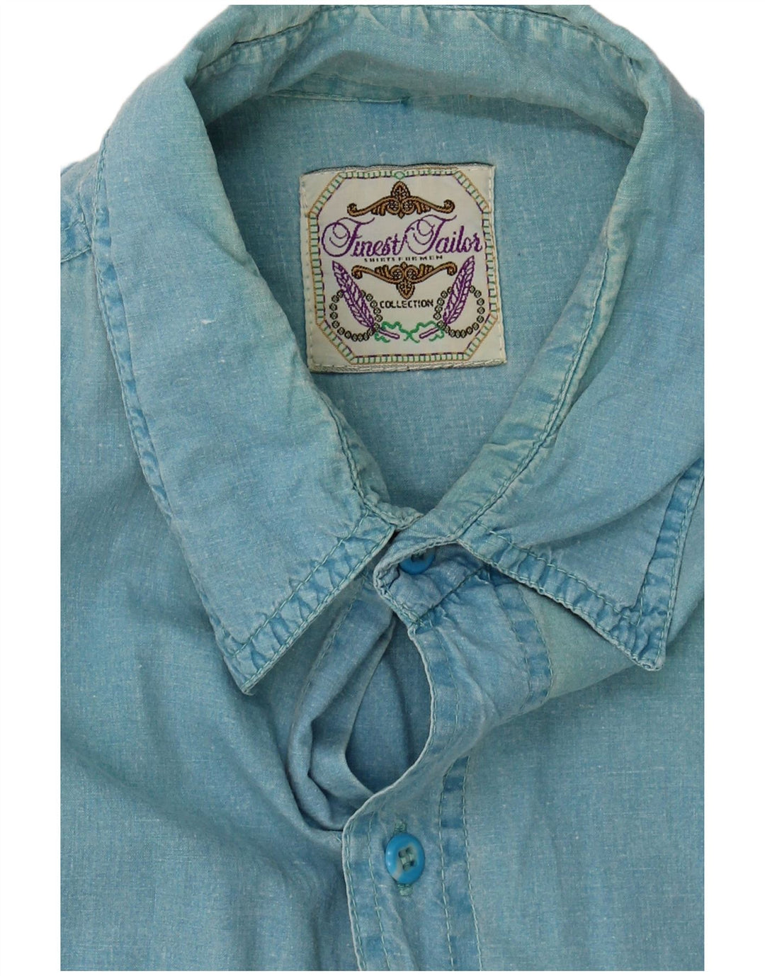 VINTAGE Mens Short Sleeve Shirt XL Blue