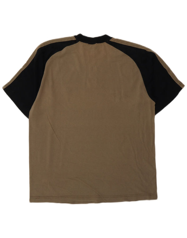 T-shirt da uomo CHAMPION Top in cotone color block marrone medio