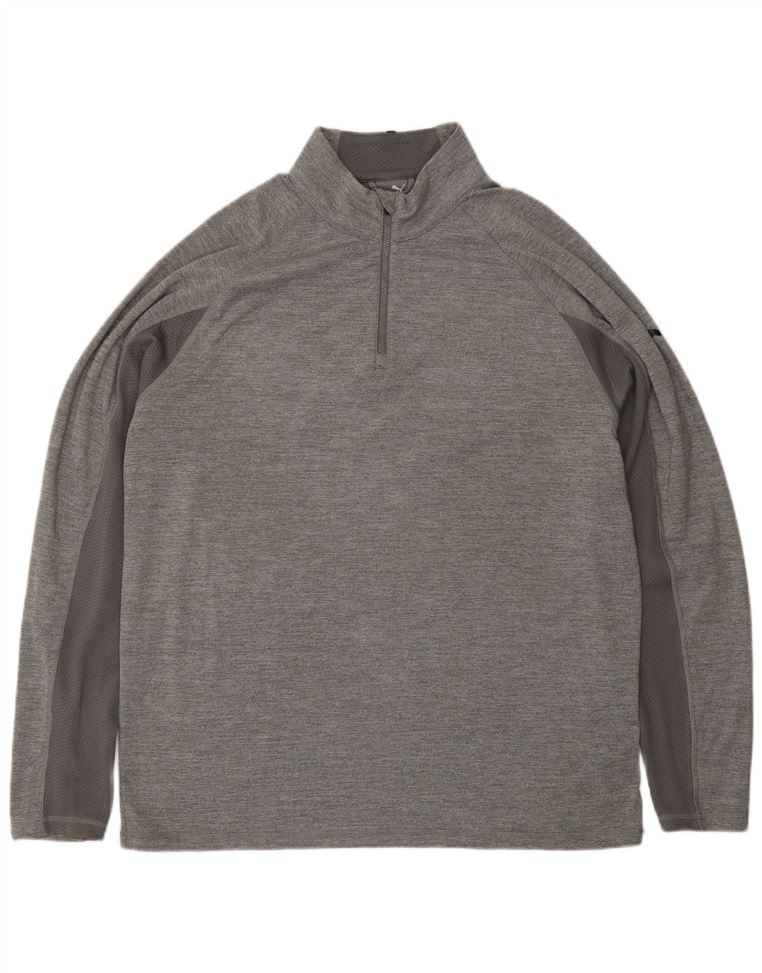 Maglia da ginnastica PUMA da uomo con zip e collo XL in poliestere grigio