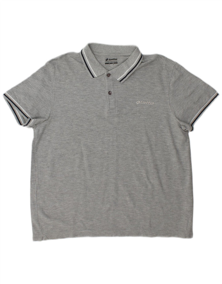 Polo da uomo Lotto grigio medio chiazzato