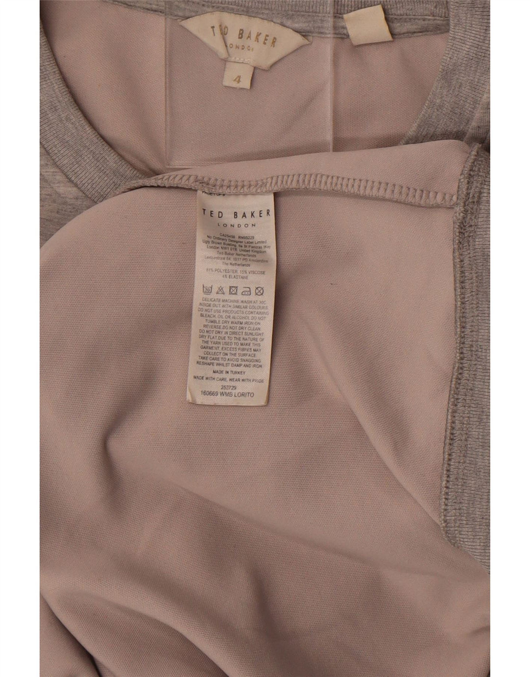 Felpa grafica da donna Ted Baker, taglia 4, grande, grigio chiazzato