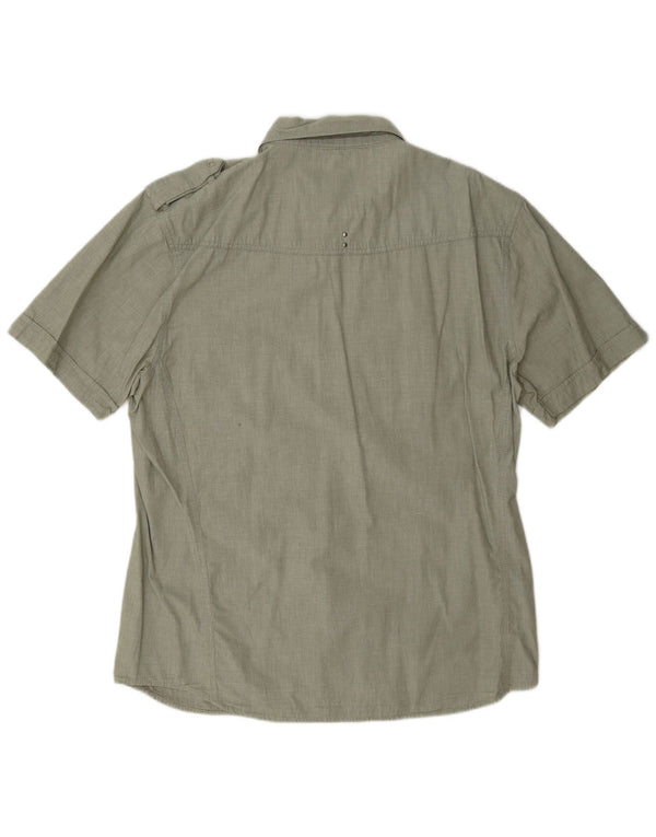Camicia militare a maniche corte Greensboro da uomo Wrangler 2XL cotone kaki