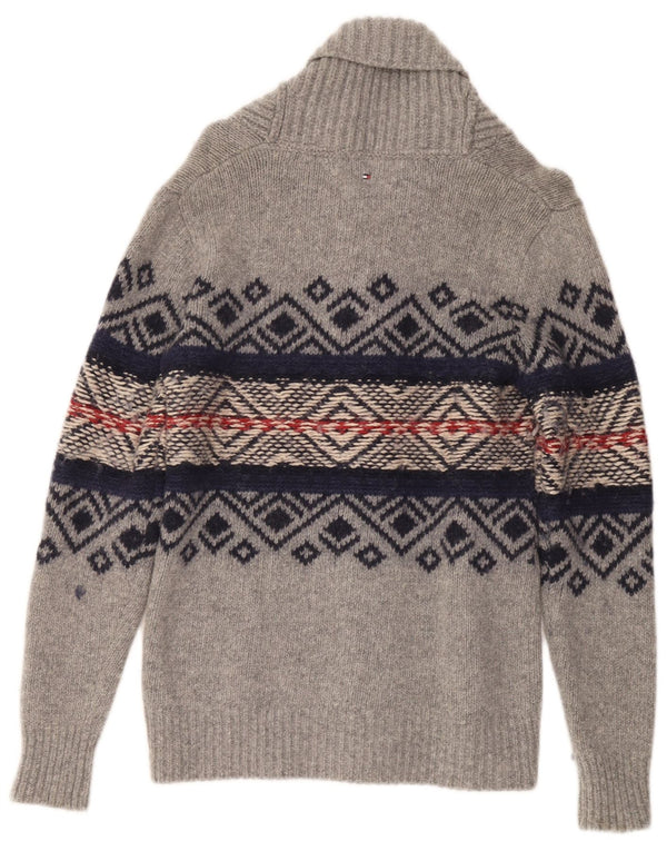 TOMMY HILFIGER Maglione cardigan per ragazzi 15-16 anni Grigio Fair Isle
