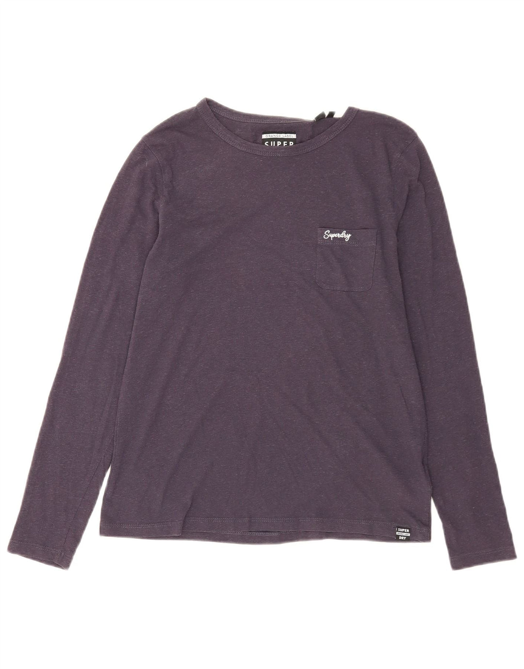 Top da donna a maniche lunghe Superdry UK 12 cotone medio blu navy