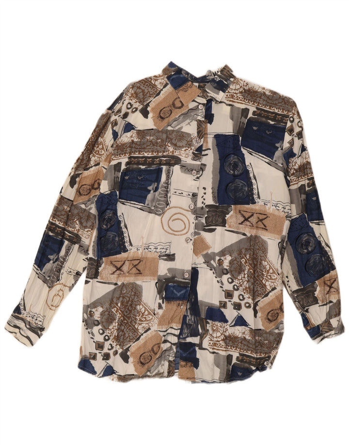 Camicia vintage da donna EU 44 XL Viscosa patchwork multicolore