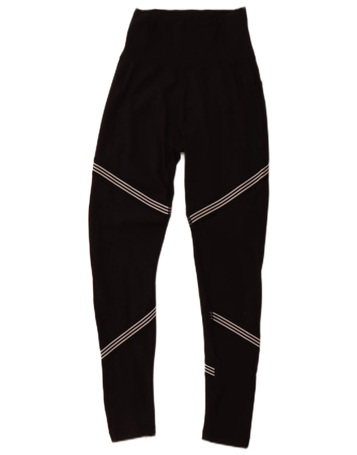 Leggings ADIDAS Climalite da donna UK 6 XS Poliestere a righe nere