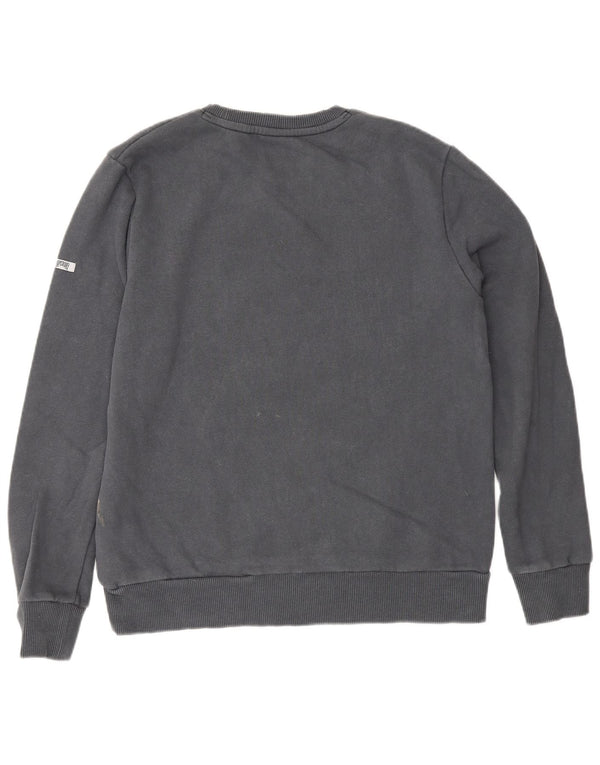Felpa da donna con vestibilità ampia con grafica Superdry, maglione UK 12, grigio medio